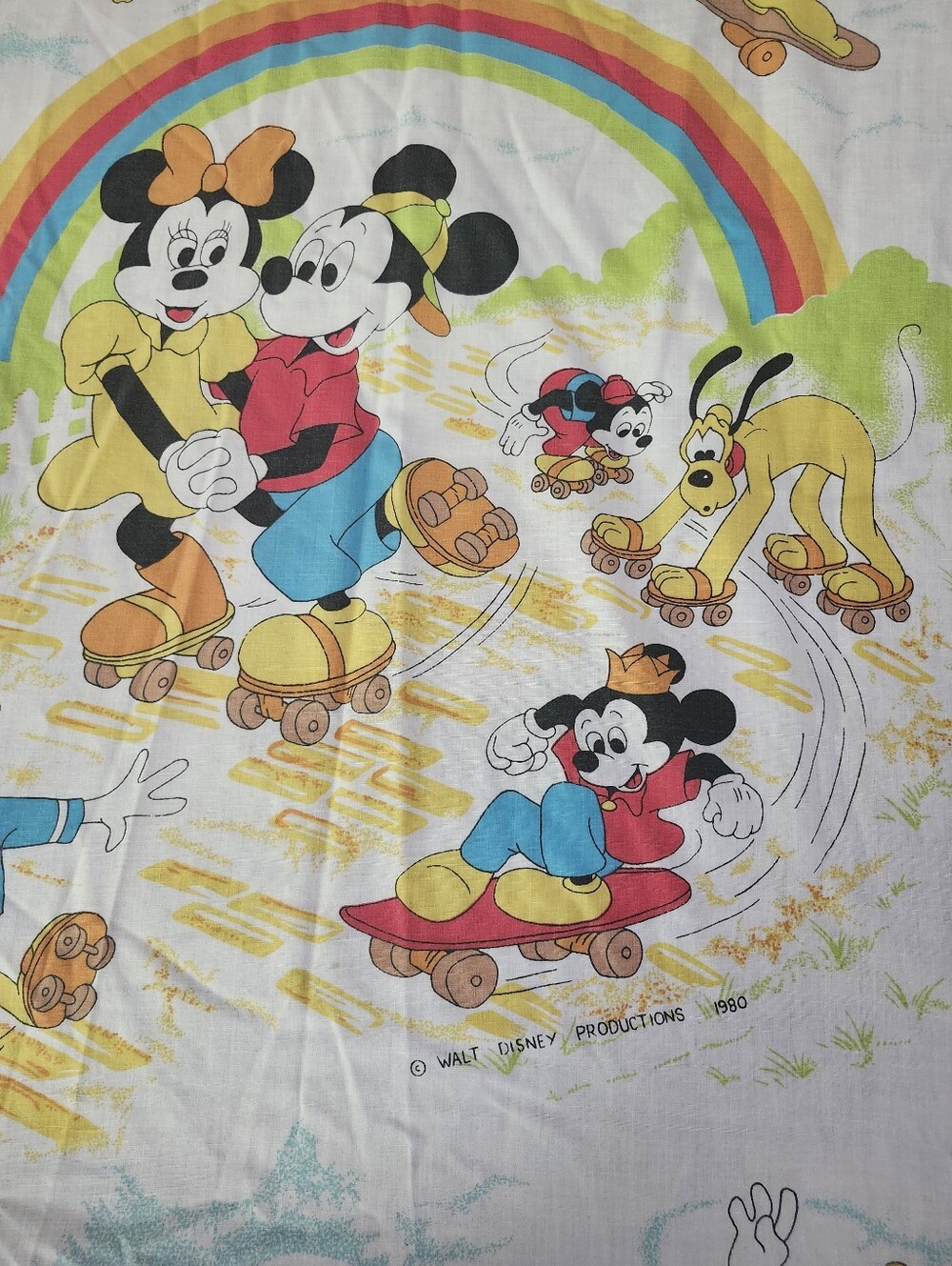 vintage 1980s Pacific Disney rainbow bed sheet & Pillow Case